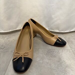 Cap-toe Ballet Block Heels